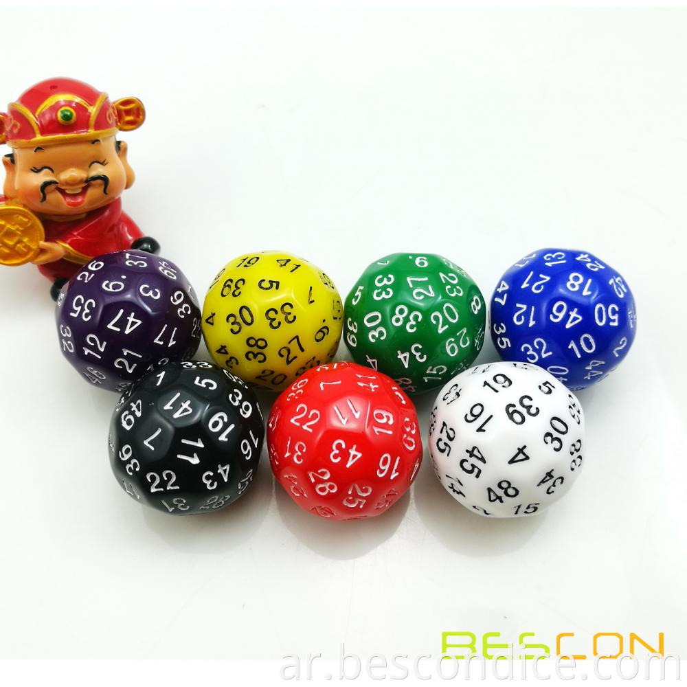 D50 Dice Assorted Colors 30mm